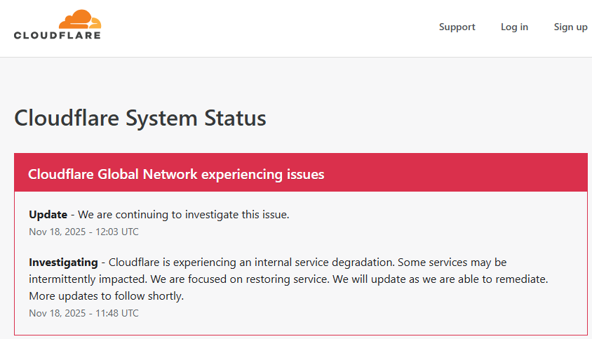 Cloudflare Outage Disrupts ChatGPT, Twitter, and Several Major Services